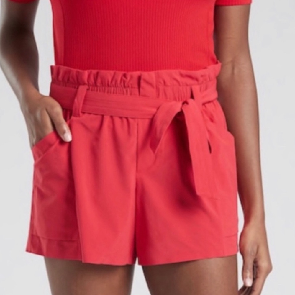 Athleta Women's Red Tie-Waist Shorts